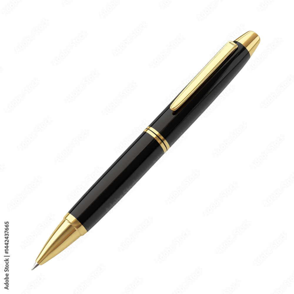 Elegant black pen poised above lines ready to write Elegant black pen poised above lines ready to write