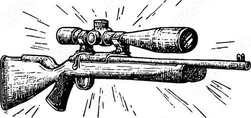 Vintage Sniper Rifle Illustration