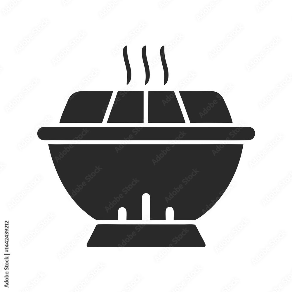 Obraz premium Hot pot icon vector silhouette illustration isolated on white background