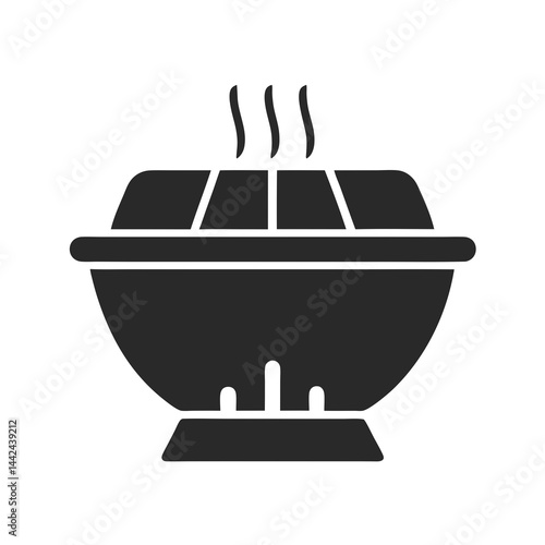 Hot pot icon vector silhouette illustration isolated on white background