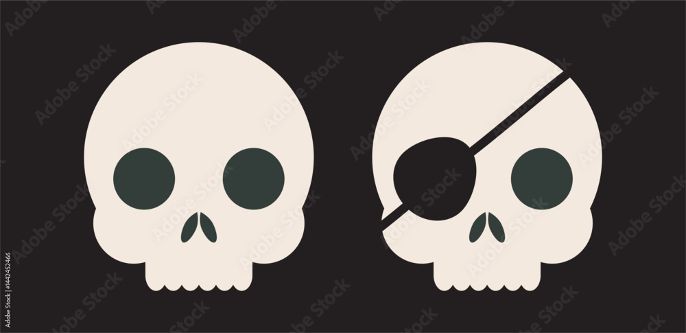 Set of skulls with expressions Set of skulls with expressions