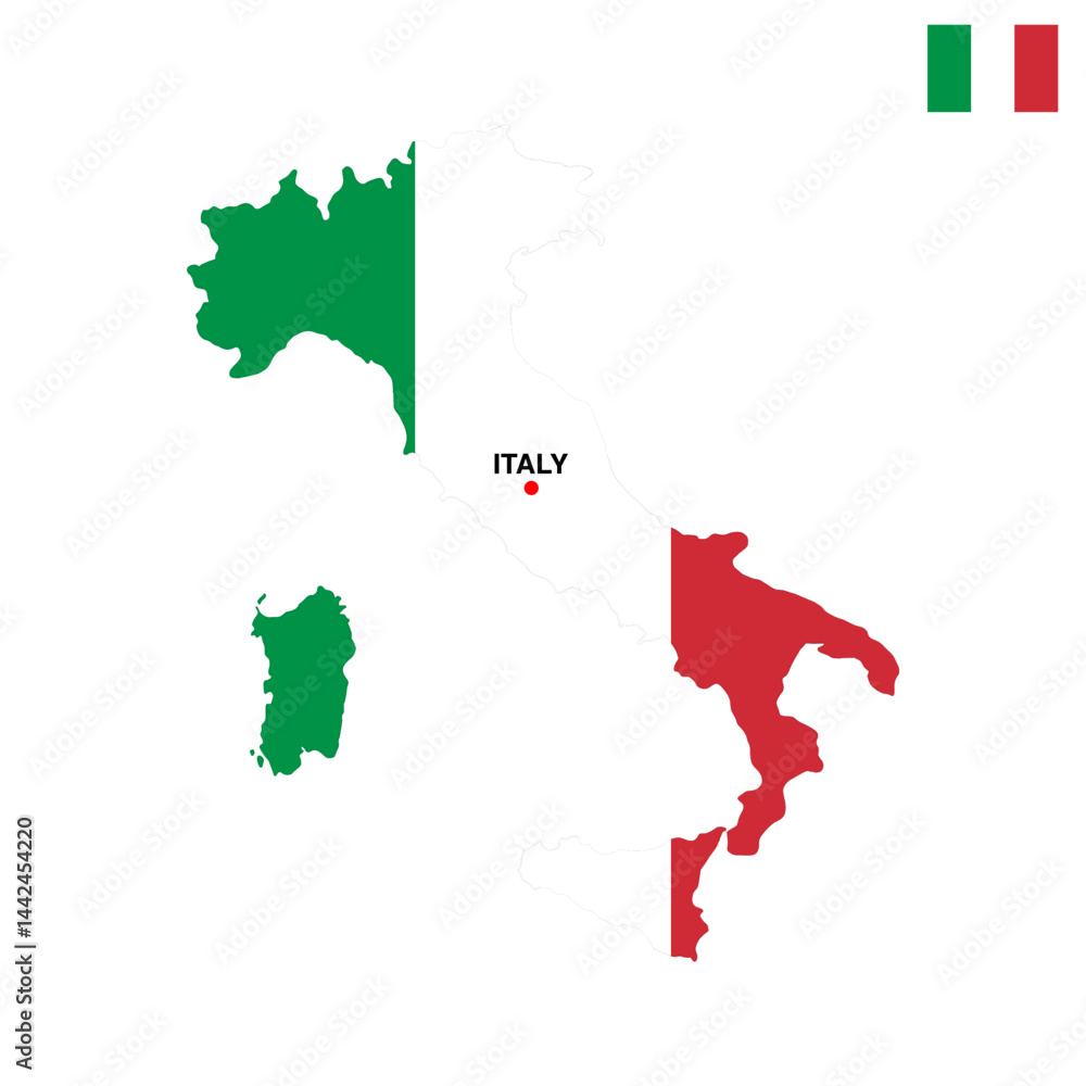 Fototapeta premium Italy country map vector isolated on transparent background