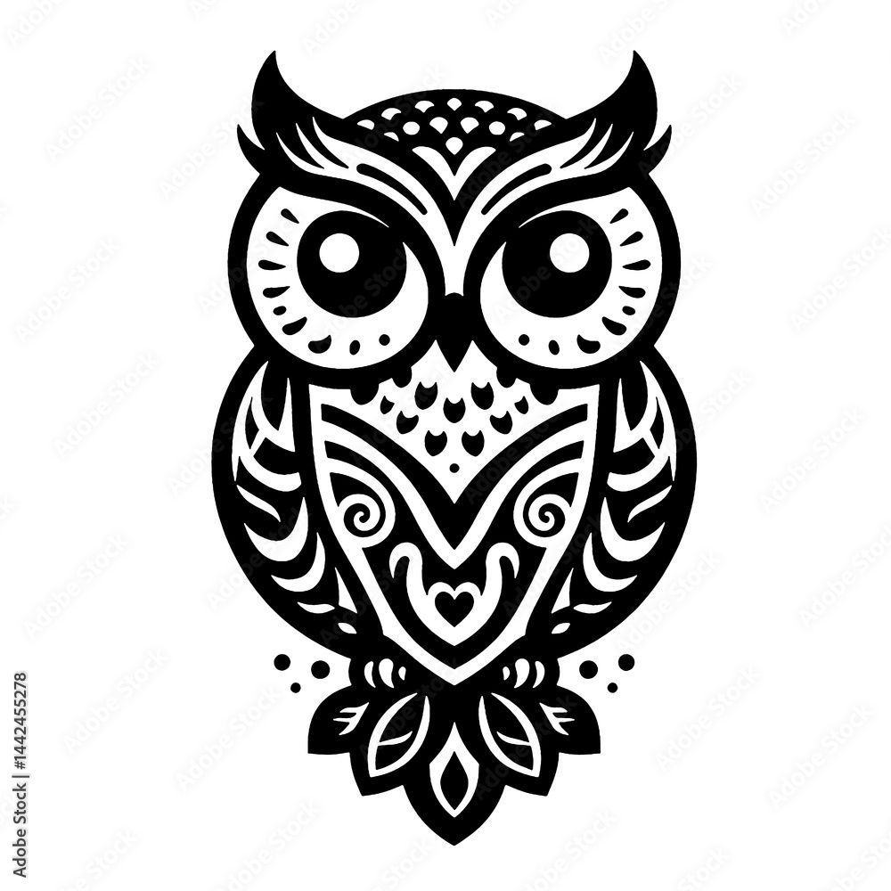Fototapeta premium owl on white background