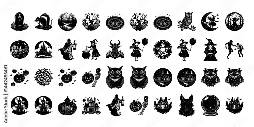 Fototapeta premium black remove background halloween icon design 