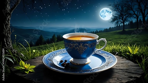 cup of tea on the table 