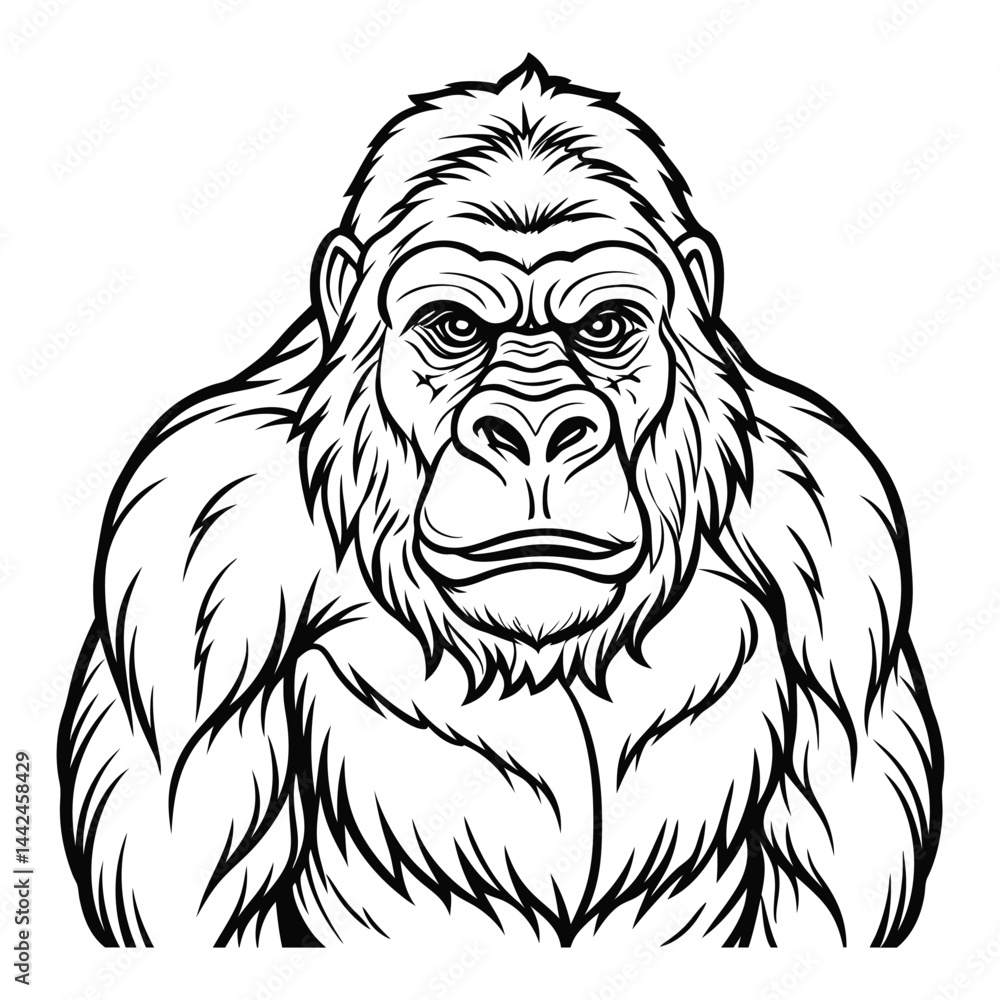 Fototapeta premium Powerful Gorilla Portrait in Black and White