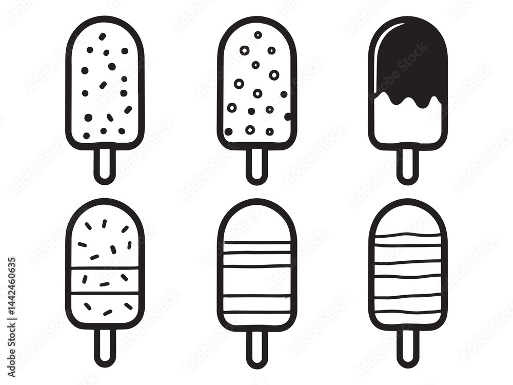 Ice Cream Cone Simple Line Art Vector Illustration Ice Cream Cone Simple Line Art Vector Illustration