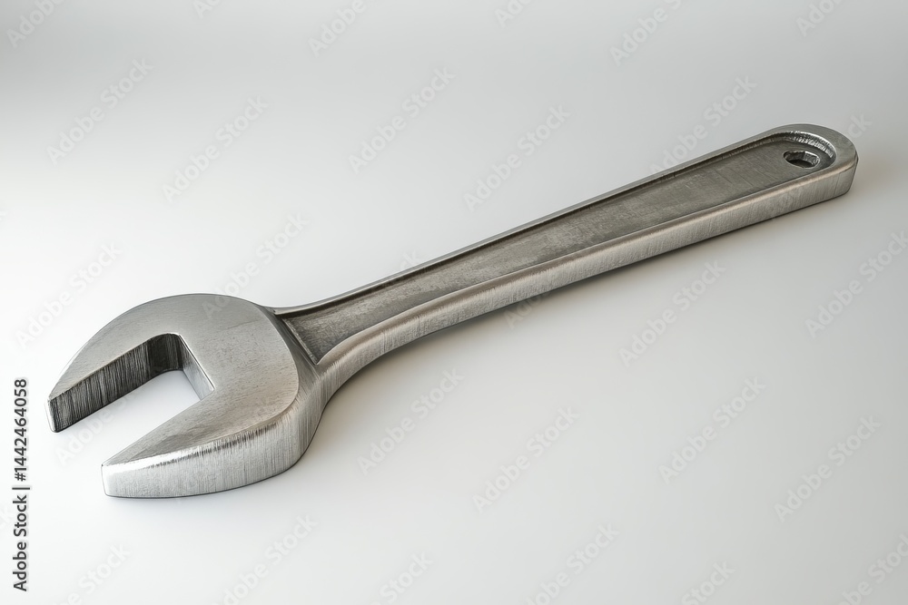 A steel wrench spanner in isolation, available as a PNG file with a transparent background A steel wrench spanner in isolation, available as a PNG file with a transparent background