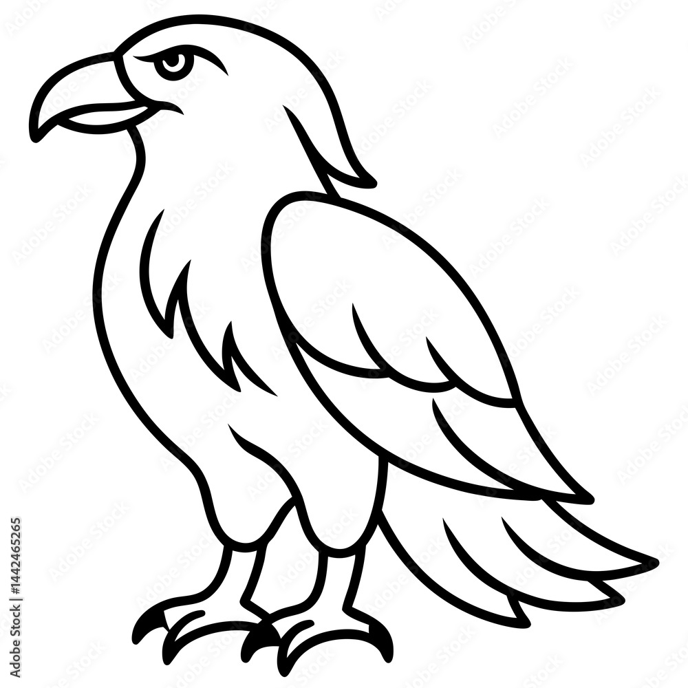 Obraz premium Bold Eagle Line Drawing Illustration