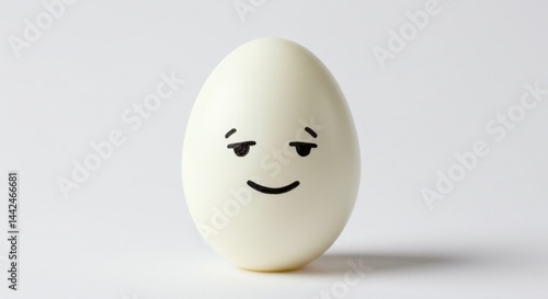 Wallpaper Mural Funny Peeled Hard-Boiled Egg with Smug Hand-Drawn Face on White Background Torontodigital.ca