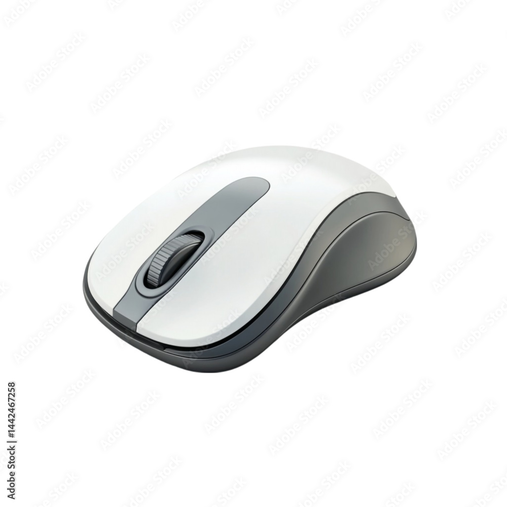 Wireless computer mouse white and gray design ergonomic shape Wireless computer mouse white and gray design ergonomic shape