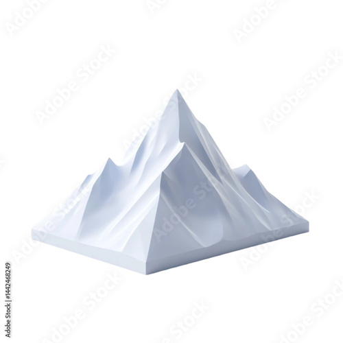 Wallpaper Mural White mountain peak abstract 3D model rendering digital art Torontodigital.ca