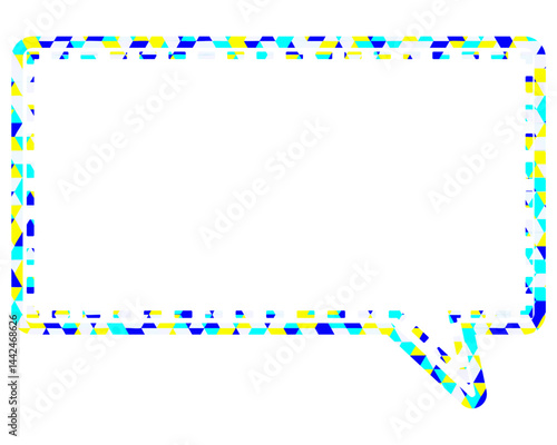 ステンドグラス風吹き出し　三角形模様　四角形