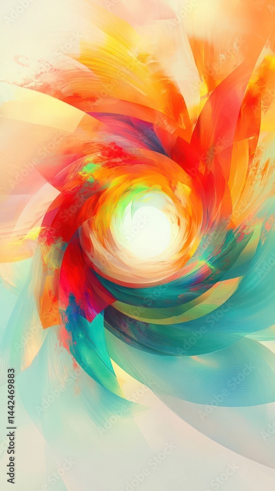Obraz premium A vibrant swirl of colors creating an abstract, dynamic visual effect.