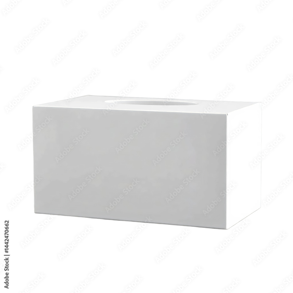 Fototapeta premium Empty white plastic tissue box isolated on transparent background