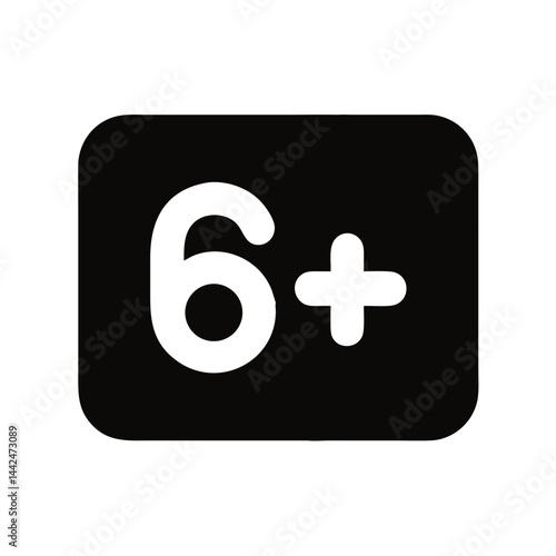Icon representing age restriction for 6 years and older  