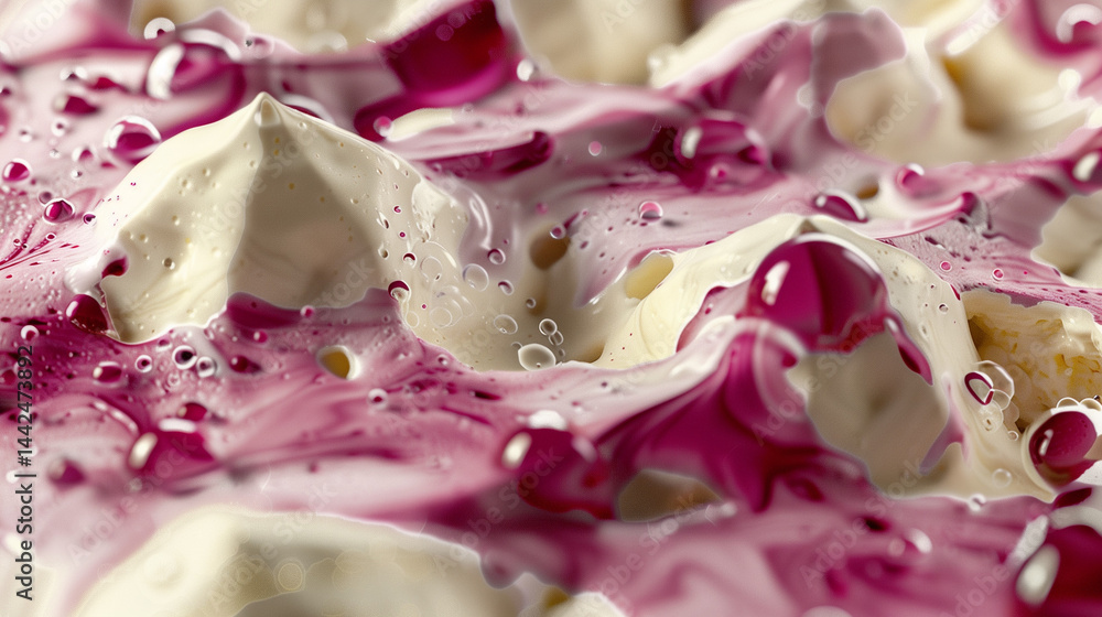custom made wallpaper toronto digital"Macro shot of melting ice cream with droplets, ultra-detailed, food photography