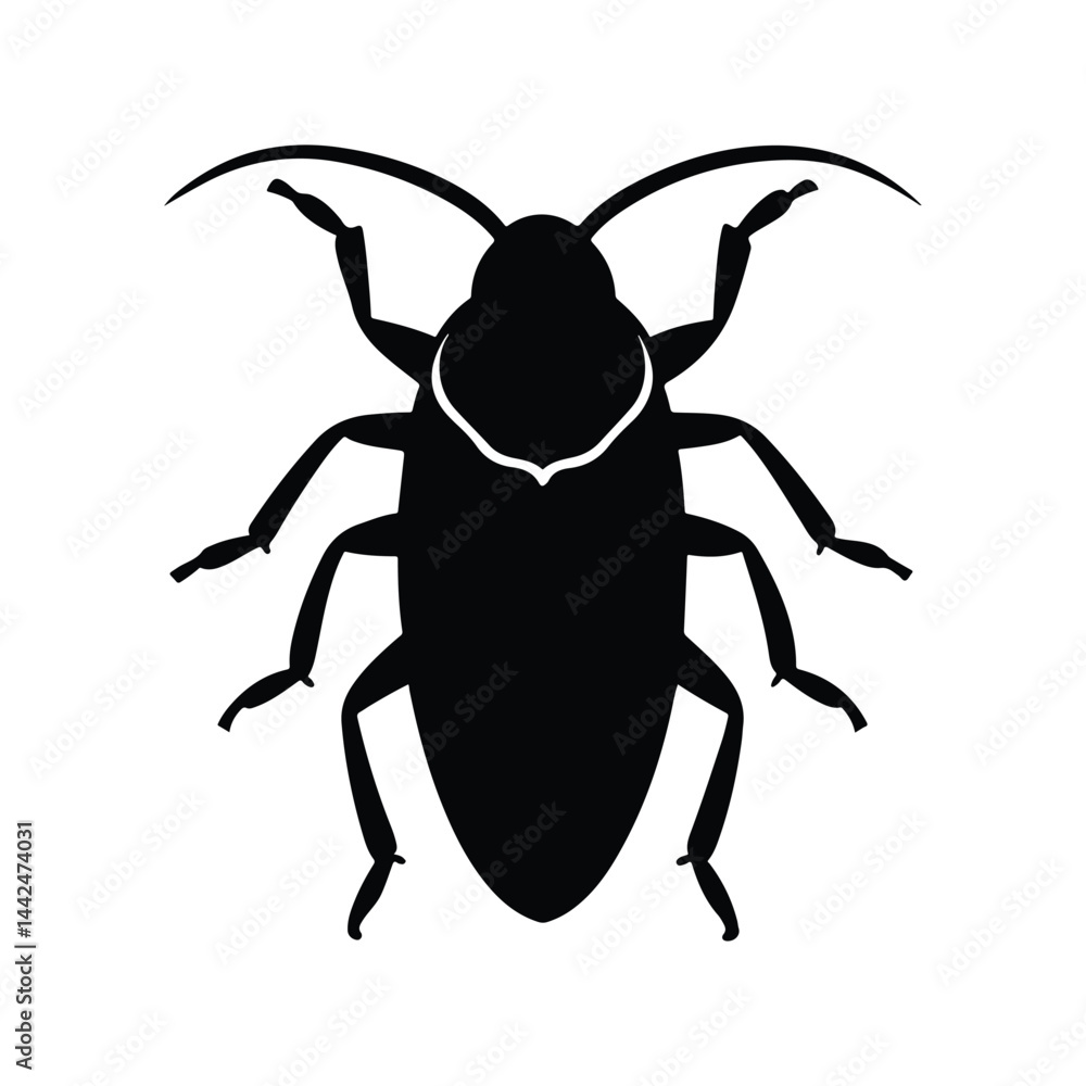Silhouette of cockroach vector on white background. Silhouette of cockroach vector on white background.