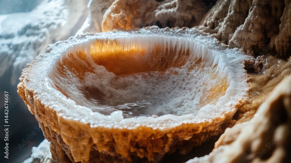 Fototapeta premium Glistening pool within cavernous stone formation