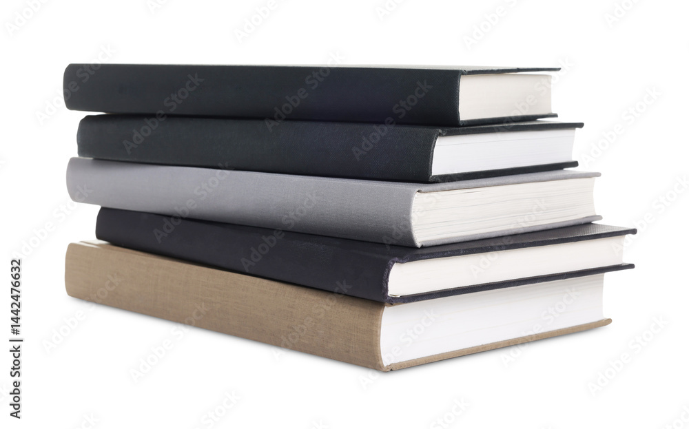 Stack of hardcover books isolated on white Stack of hardcover books isolated on white