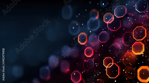 A modern digital artwork showcasing glowing transparent bubbles with neon light, ideal for creative, commercial, or editorial purposes.