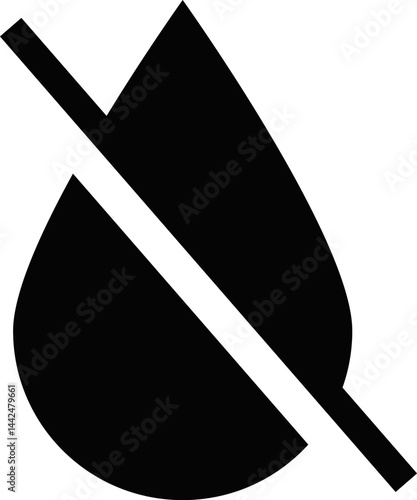 No water icon. Prohibition sign. indicating non potable water. Liquids are prohibited. waterproof warning icons
