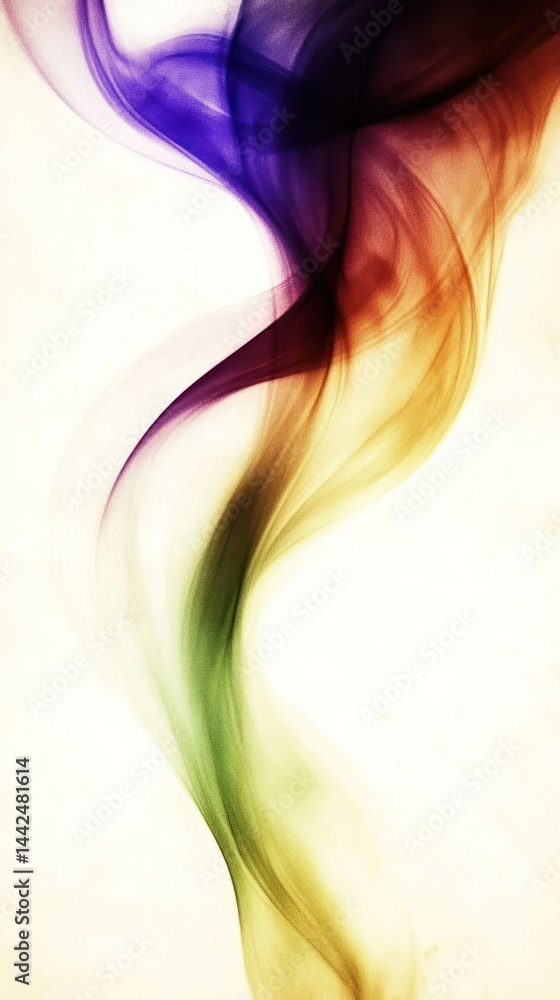 Obraz premium Abstract swirling smoke in vibrant colors creating a serene visual effect.