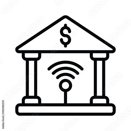 Smart banking icon creatively designed in outline style