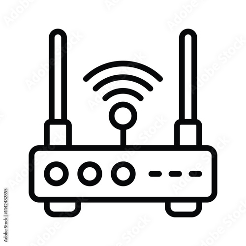 A well designed outline style icon of wifi router