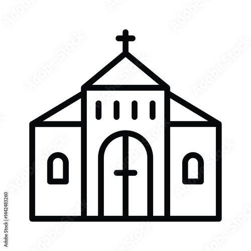 Ready to use outline style icon of church building