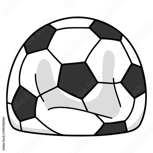 deflated soccer ball accessories sport flat color vector illustration template design