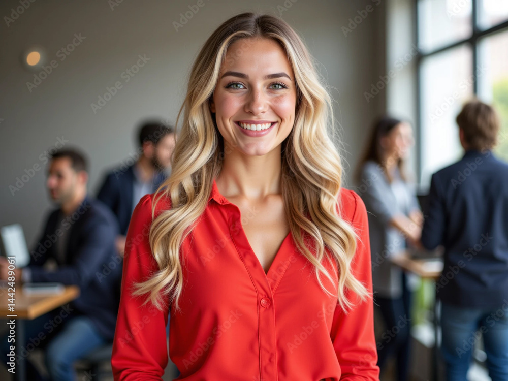 Fototapeta premium Confident Young Woman Working in Modern Office Environment