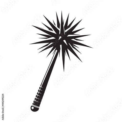 Barbaric Club silhouette, forged for brutal encounters – Club illustration – Minimalist Club vector – Weapon silhouette

