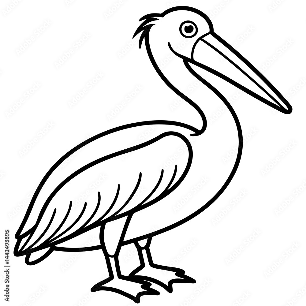 Fototapeta premium Clean Pelican Outline Artwork