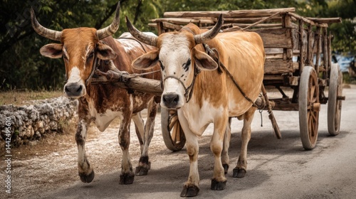 Ox-Drawn Cart: Traditional Rural Transport