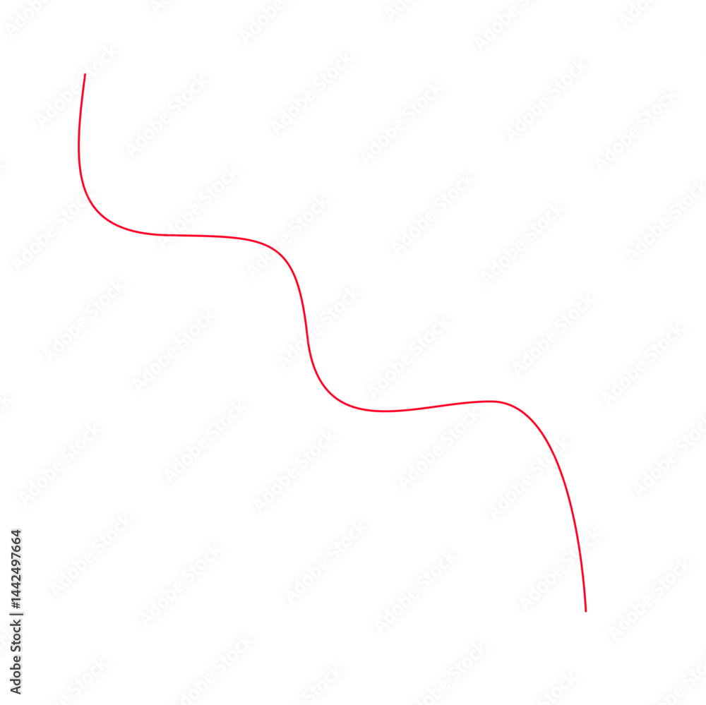 Curved Line Illustration in Red Curved Line Illustration in Red