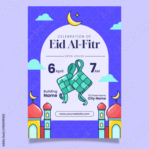 Muslim Card Eid Al Fitr Celebration Muslim Mubarak Ramadan Poster