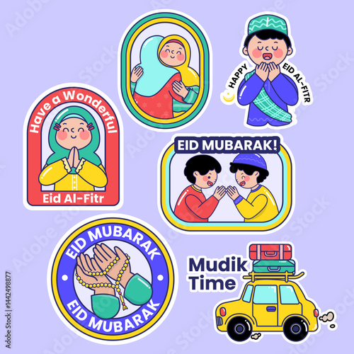 Eid al-Fitr Mubarak Sticker Collection Asian