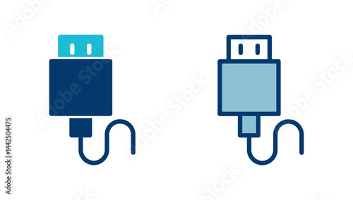 Usb icon vector isolated on white background. Flash disk icon vector