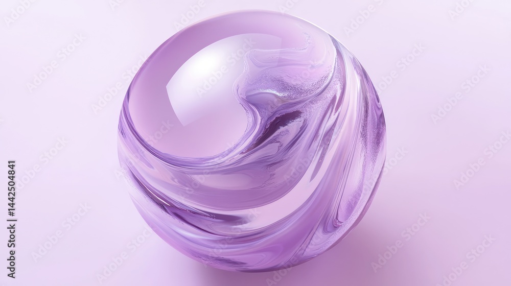 Abstract Purple Sphere on Pastel Background Abstract Purple Sphere on Pastel Background
