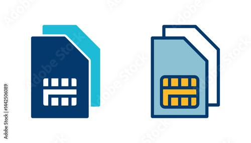 Sim card icon vector isolated on white background. Mobile slot icon. Mobile cellular phone sim card chip.