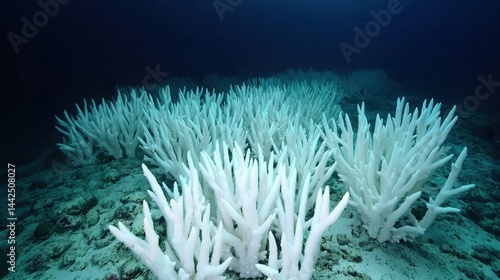 Underwater Coral Reef Landscape with White Coral Structure