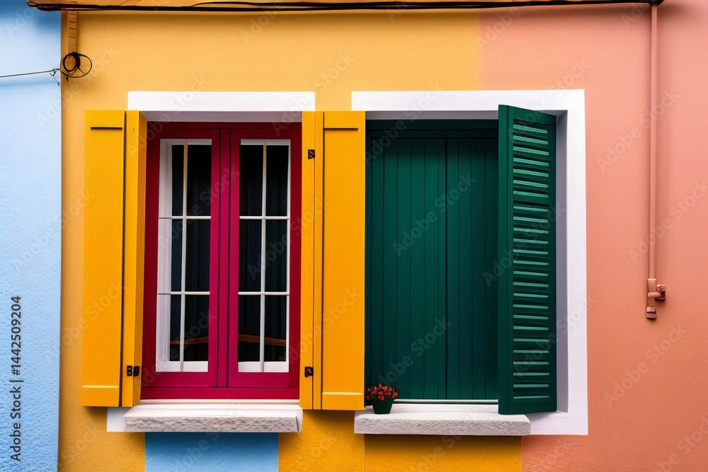 Fototapeta premium Colorful window Burano island