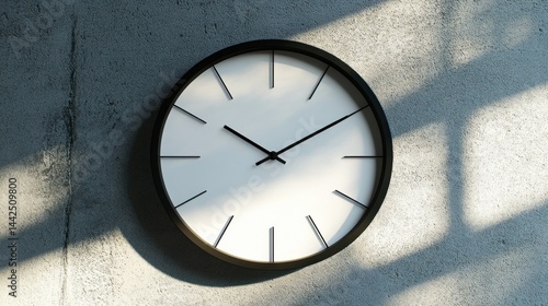 Wallpaper Mural A Simple Black and White Clock Mounted On A Concrete Wall Torontodigital.ca