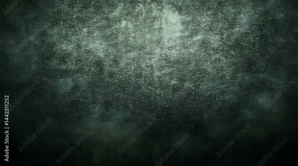 Naklejka premium Dark Green Textured Background, Grunge Abstract Wallpaper, Vintage Style, Distressed Surface