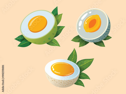 vector illustration of a filipino food Balut (Fertilized Duck Egg)
