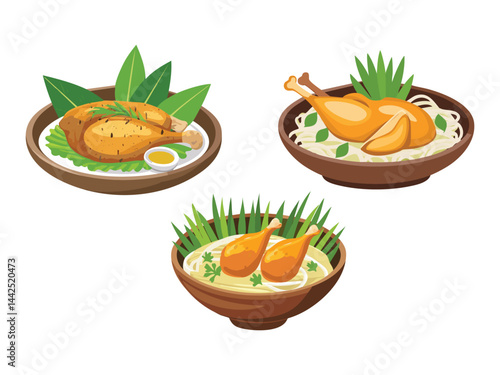 vector illustration of a filipino food Inasal (Grilled Marinated Chicken from Bacolod)