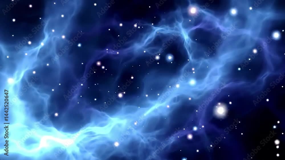 Starry Blue Galaxy Sky with Abstract Cosmic Light Starry Blue Galaxy Sky with Abstract Cosmic Light