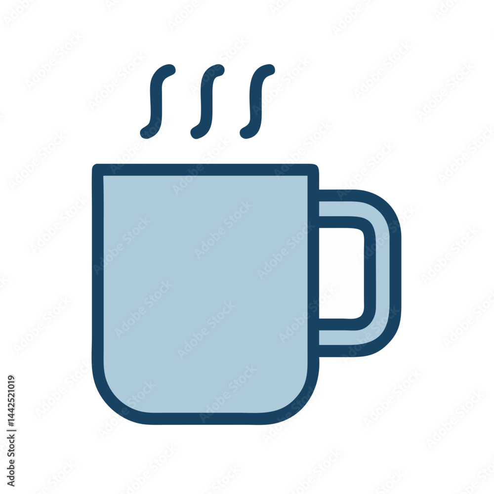 Simple teal mug icon, perfect for branding or design assets. A flat, vector illustration of a teal-colored mug. Simple teal mug icon, perfect for branding or design assets. A flat, vector illustration of a teal-colored mug.