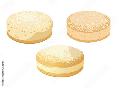 vector illustration of a filipino food Polvoron (Crumbly Shortbread)